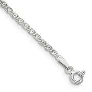 8 Inch Sterling Silver 2mm Fancy Anchor Pendant Chain
