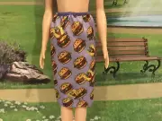 New Barbie Doll Fashionista Clothing Spongebob Purple Krabby Patty Skirt
