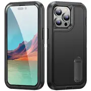 Shockproof Protective iPhone 14 Pro with Stand - Black