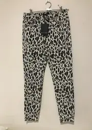 Decjuba High Rise Animal Print Jeans Size 14