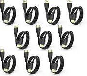 8K HDMI 2.1 Cord 3.3FT(1M) 10Pack, HDMI to HDMI Male to Male Cable 8K@60Hz, 4K@120Hz Widely Compatible with All HDMI Devices-PS5, Xbox, Roku, HDTV, Laptop and More