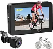 Handlebar Bike Mirror, 4.3" HD 1080P Monitor Bicycle Rear View Camera, Night Vision Function, Wide View Angle, Rotatable Bracket Easy Installation Bike Camera for Mountain, E-Bike, Road Bike