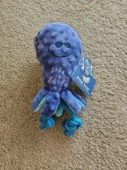LIFE IS GOOD Dog Toy- Octopus plush toy with rope and squeaker- Blue- NEW