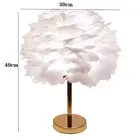 H (EU Plug Type 2)Feather LED Table Lamp With Push Button Subdued Light New