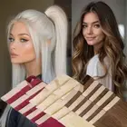 Thick Traceless Tape in Russian Remy Human Hair Extensions Skin Weft Full Head