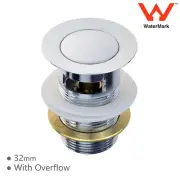 Chrome Basin Pop Up Waste Slotted Bathroom Sink Push Click Clack Plug Brass 32mm