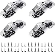 4Pcs Soft Close Hidden Cabinet Hinges with Screws,Easy to Install for Drawer Window Cupboard Cabinet Door 90 Degree Hinges