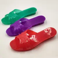 在飛比找蝦皮購物優惠-ت水晶拖鞋ت 現貨 珠江菊花女士 夏季 果凍洗澡塑膠 透明 