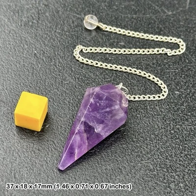 Certified amethyst pendulum, spiritual healing crystal mineral stone