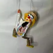 Antique Handmade Marionette Puppet NWT One Of A Kind Art Toy Clown