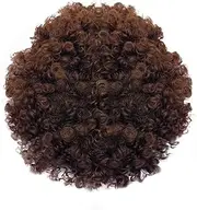 Drawstring Ponytail Extension for Black Women, Premium Black Short Synthetic Ponytail for Natural Hair, Clip On Kinky Drawstring Curly Ponytail Bun (brown)