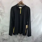 Chubbies Shirt Mens Large Movementum Pullover Quarter Zip Active Sun Obsidian