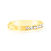 9ct Yellow Gold 1/3 Carat Diamond Eternity Ring with 10 Channel Set Diamonds, M