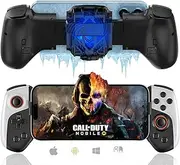 Phone Game Controller with Cooler for iPhone, MFi Wireless Controllers for iOS/Android/PC/Switch, Bluetooth Game Gamepad Joystick with RGB Radiator Cooling Fan for iPhone 15/14/13 Direct Play