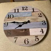 Leike Silent Mechanism Round Wall 10” Clock Multicolored Style Battery Operated