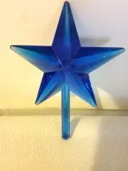 BLUE Large Classic Star Ceramic Christmas Tree Topper