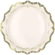 Golden Garden Party Macaron Pink Large Paper Plates (Pack of 8)