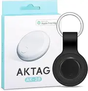 Air Tracker Tag with Holder and Keychain, Key Finder Luggage Tracker Item Locator Compatible with Apple Find My (iOS only) Track Wallet Suitcase Pet Dog Cat Car Key Backpack, (1– Pack Black)