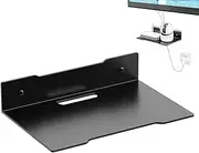 Generic Router Wall Shelf Holder, Stainless Steel Small Wall Shelves Speaker Mount, Durable Video Camera Shelf, Floating Entertainment Center Shelves with Cable holeee Perfect for DVD Players Cable Box, NMS966B2BBXN5Q639BC