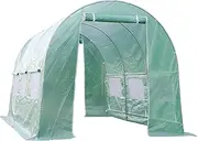 [TGEHAP] Greenhouse Replacement Cover for 12 x 7 x 7 Portable Greenhouse, Large Walk-in Green Hot Garden House Top Tarp 2 Zippered Doors & 6 Roll-up Windows (Frame Does NOT Included) (12' X 7' X 7')
