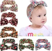 [Wemi] Baby Girl Newest Round Dot Turban Headband Head Wrap Knotted Hair Band 6pcs