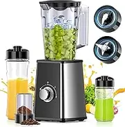 PSIIDAN Blender for Smoothies and Shakes, 21Oz Countertop Blender, 20 & 14 Oz Personal Blenders Combo, with Coffee Grinder, BPA Free, 3 Adjustable Speed for Kitchen Juices, Frozen Fruit Drink