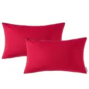 MIULEE Pack of 2 Decorative Outdoor Waterproof Pillow Covers Garden Cushion S...
