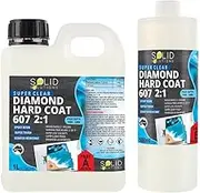 Solid Solutions Diamond Hard Coat 607 Epoxy Resin Kit - Professional Artist-Grade, Food Contact Safe, UV-Resistant Coating for Resin Art, Wood, Canvas & Decoupage - Australian-Made 1.5L Kit