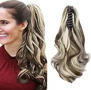 Hair Extensions Braid Hairpiece Clip-in Ponytail Extensions Claw Ponytail Hair Extensions Chestnut Brown & Bleached Blonde