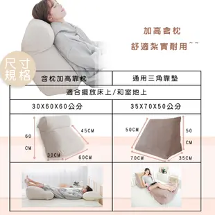 【凱蕾絲帝】台灣製造-多功能含枕護膝抬腿枕/加高三角靠墊-米色(二入) (7.7折)