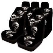 Front Rear Car Seat Covers 3D Skull Chair Cushions Protectors Polyester Fiber (for: Honda Civic)