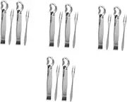 Luxshiny Pcs Elegant Escargot Tongs Forks Set Stainless Steel Home Tableware for Snail Serving