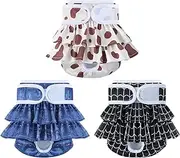 Reusable Dog Diapers Female 3 Pack Doggie Diapers for Period Heat Incontinence Puppy Training (Large, Animal Print)