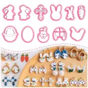 Polymer Clay Earring Cutters Easter, 11 Shapes Easter Clay Cutter, Easter Bun...