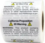 California Proposition 65 Warning Labels 1 x 2 Inch Rectangle 500 Stickers
