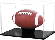 Football Display Case Full Size, Acrylic Clear Box with Stand, UV Protected Memorabilia Holder, for Autographed Football Fans & Collectors, Sports Collectibles