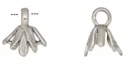 1 Antiqued Sterling Silver 11x10mm Ice Pick Style Leaf Bail For Pendant *