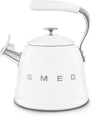 [Smeg] WKF01WH Whistling Kettle, 2.3 litres with Steam Whistle, Cool Touch Handle and Practical Spout, White