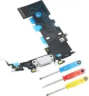 MMOBIEL Dock Connector Compatible with iPhone 8 Series - Charging Port Flex Cable - Headphone Port/Microphone/Antenna Replacement - Incl. Screwdrivers - White