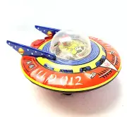 Ne-Kur Türkiye UFO UD 012 Flying Saucer Space Ship Friction Tin Toy Mint`60 RARE