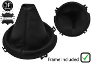 BLACK CROSS STITCHING LEATHER GEAR BOOT+PLASTIC FRAME FOR AUDI TT MK2 06-14 (for: Audi)