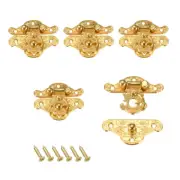 5 Sets Wood Case Chest Box Clasp Closure Hasp Latches Gold Tone 37 x 28mm