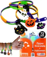 UpBrands 72-Pack Halloween Fidget Zipper Bracelets Bulk - Exciting Sensory Toys