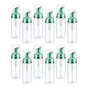 2 Oz Empty Foam Pump Bottle, 12 PCS Soap Dispenser, Clear/Green