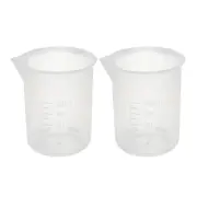 2 Pcs Kitchen Laboratory 50mL Plastic Measuring Cup Jug Pour Spout Container