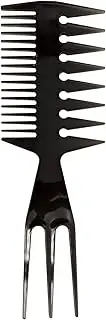 Hair Pick Comb 3 In 1 Fish Tail Bone Shape Professional Hair Comb Perfect for Creating Lines,Crew Cut,Slicked-Back,Undercut,Mohawk,Faux Hawk,Bowl Cut,Rat Tail Comb Over,Quiff,Mop-Top,Spiky Hair(Black)