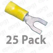 SPADE TERMINAL VINYL #8 YELLOW 10-12 GAUGE #502-25PK