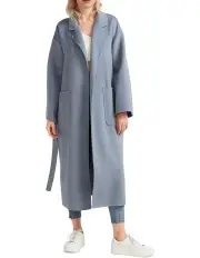[Belle & Bloom] Wide Awake Split Hem Overcoat in Blue