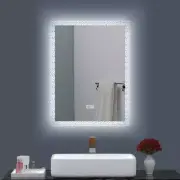 LED Lighted Wall Mounted Frameless Rectangle Bathroom Makeup Mirror