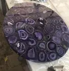 "18"x18" Purple Agate Coffee Table Top - Geode Agate Center Table for Office